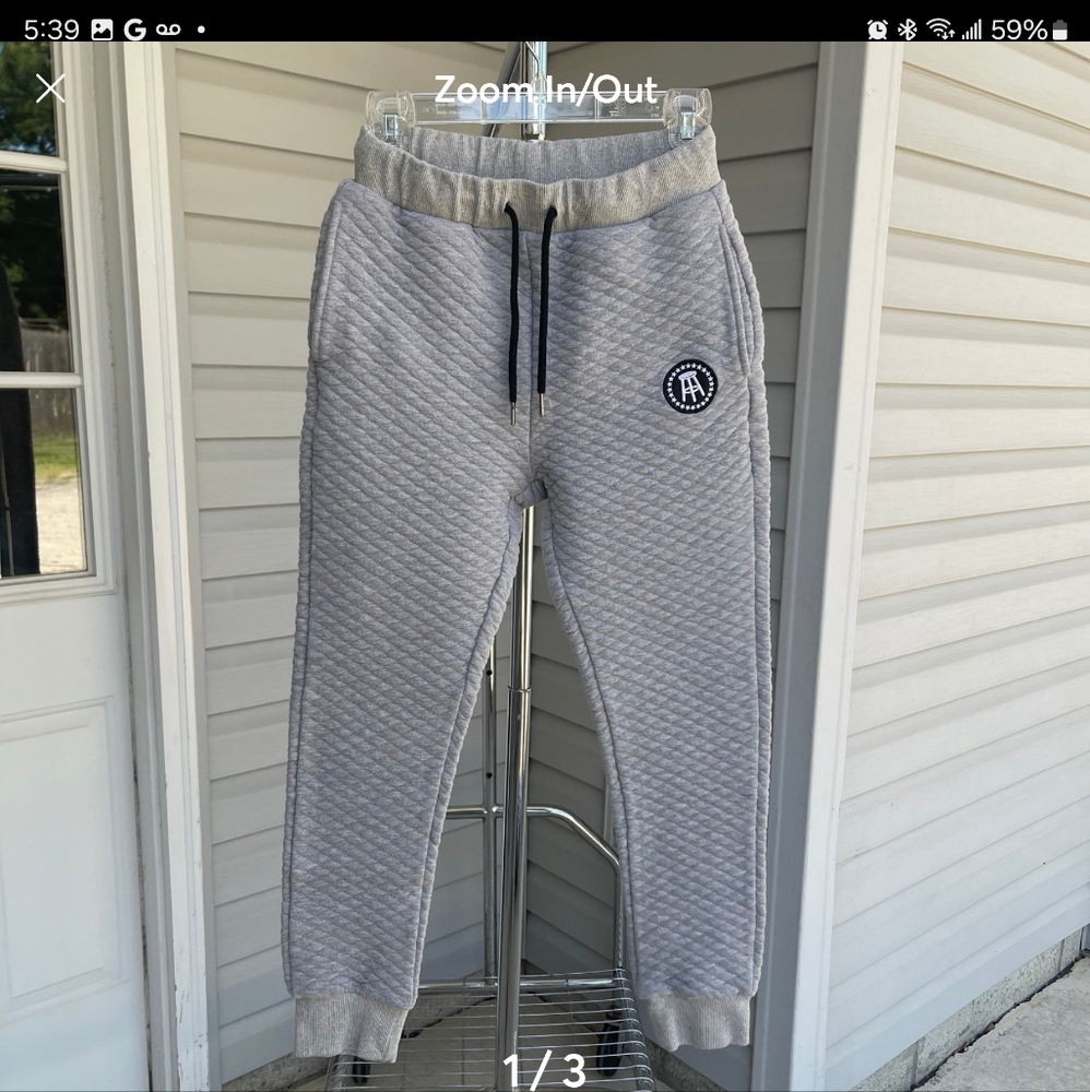 Men BARSTOOL Sports Quilted Grey Joggers .